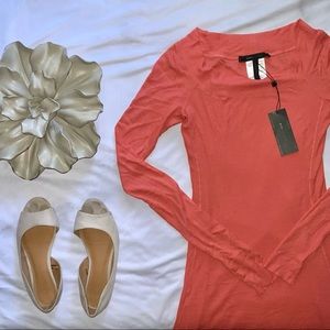 NWT BCBGMaxAzria Aurela Coral Hi-Lo Dress